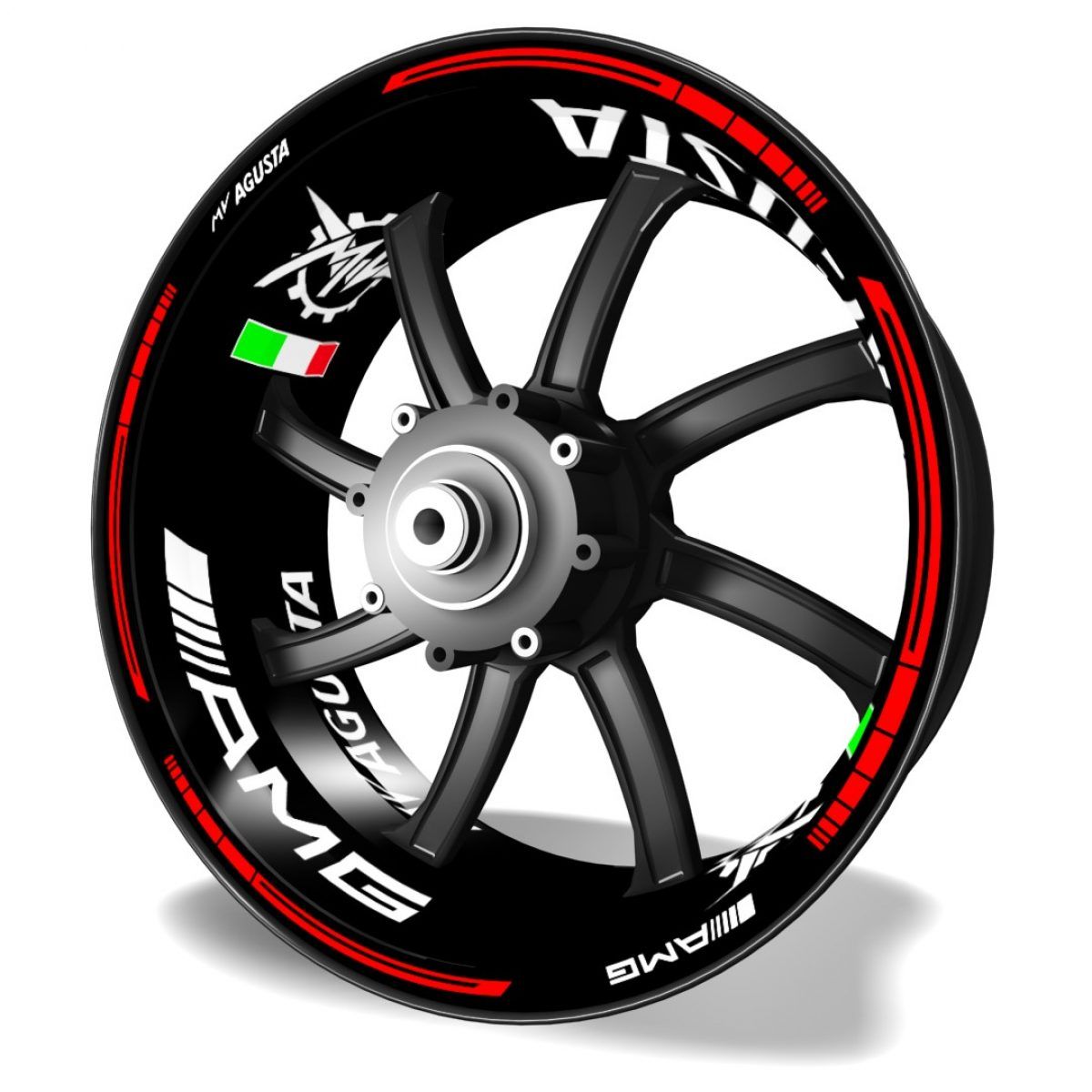 Racing 4 stickers wheel Adesivi ruote moto strisce cerchi per MV Agusta F4 Mod 