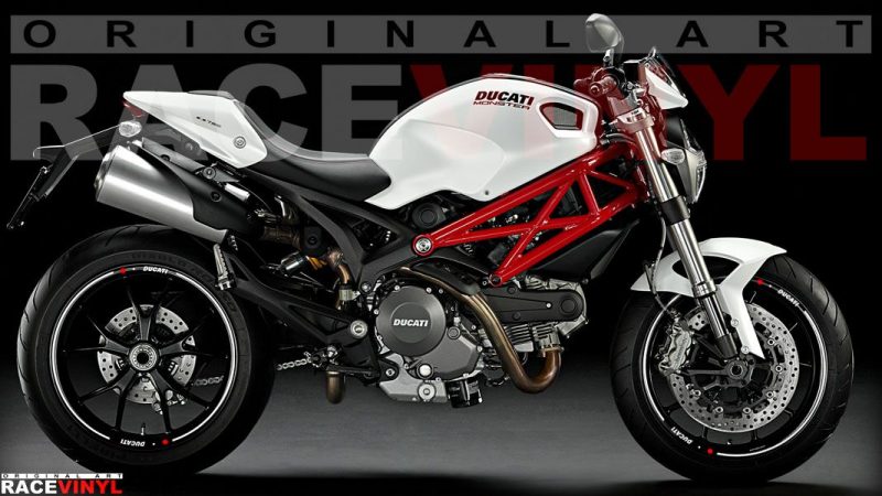 Ducati Monster accesorios personalizacion tiras blancas para llantas racevinyl