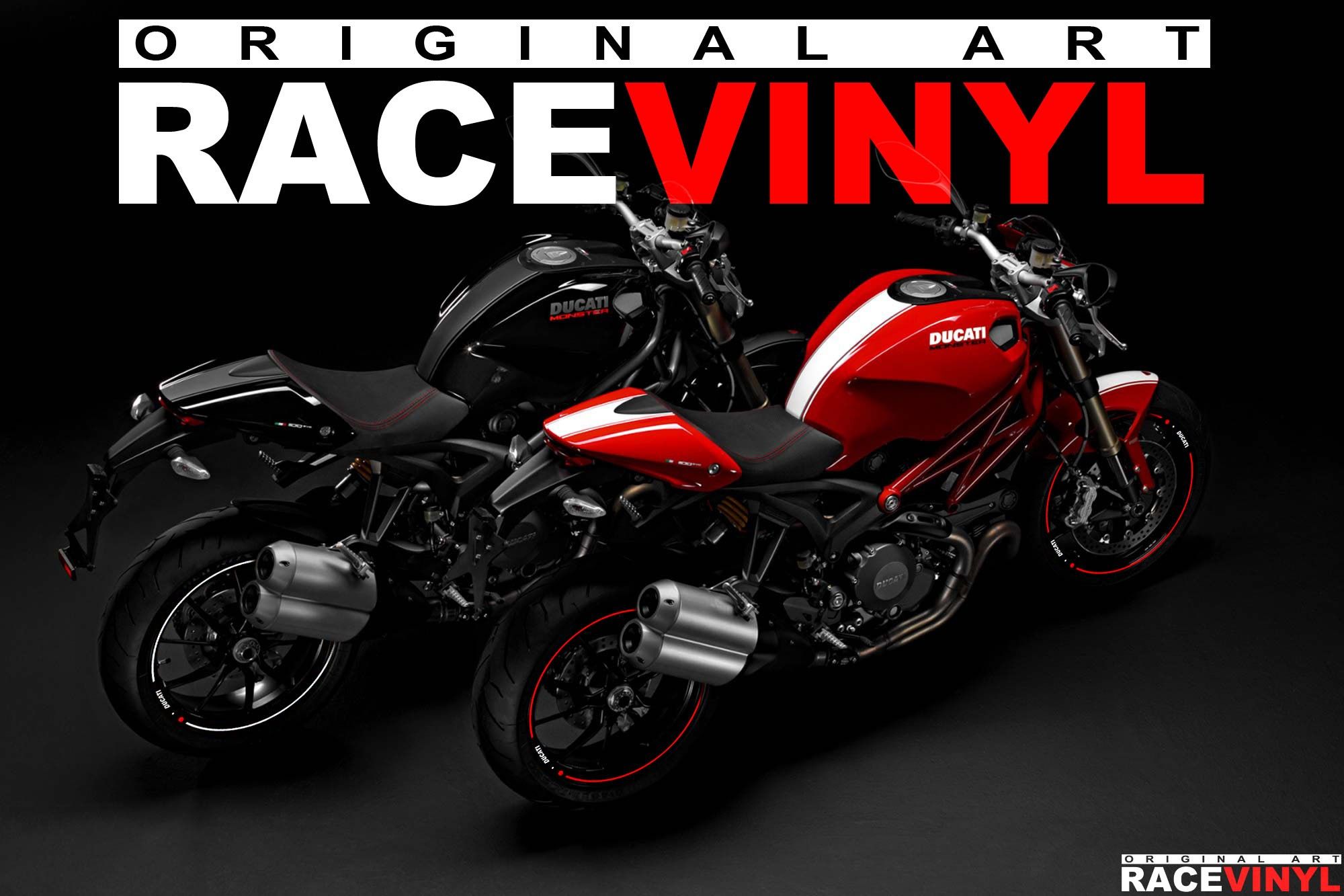 Ducati Monster tuning accesorios vinilos y pegatinas para llantas racevinyl