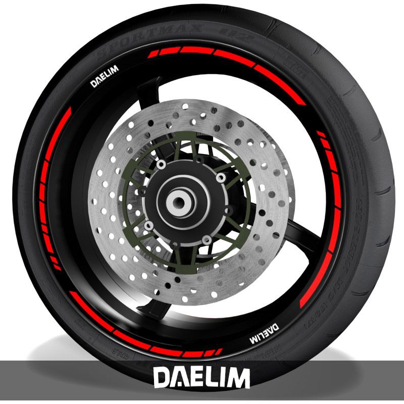 Vinilos de moto pegatinas para perfil de llantas con logo Daelim