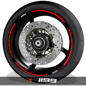 Vinilos para perfil de llantas adhesivos de moto con logo Ducati 1199 speed