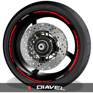Pegatinas para perfil de llantas adhesivos de moto con logo Ducati Diavel speed
