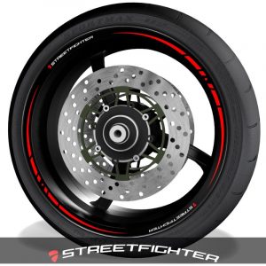 Vinilos de moto adhesivos para el perfil de llantas logo Ducati Streetfighter race