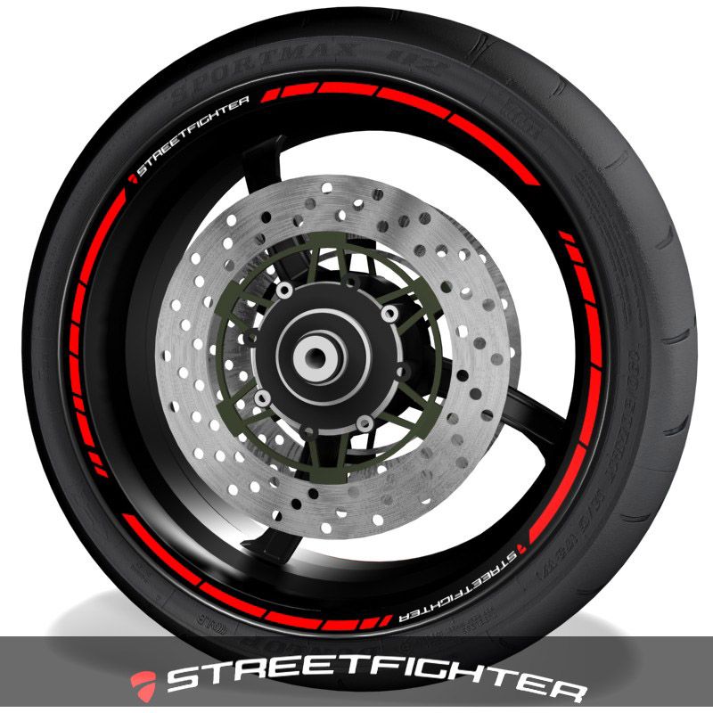 Vinilos de moto adhesivos para el perfil de llantas logo Ducati Streetfighter speed
