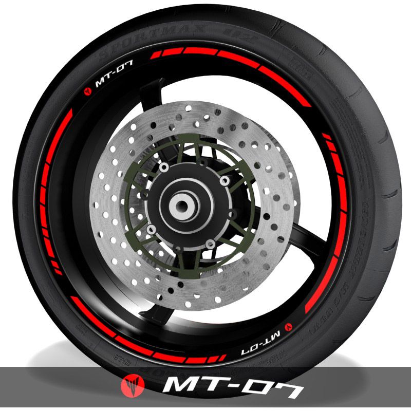 Pegatinas y vinilos para perfil de llantas de moto logos Yamaha MT07 speed