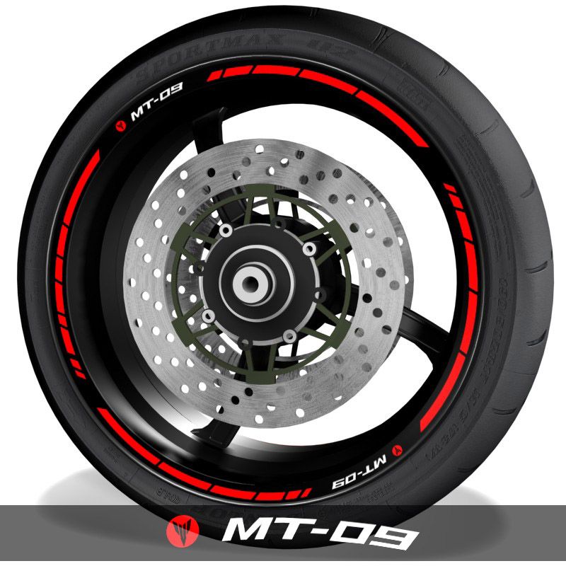 Pegatinas y adhesivos para perfil de llantas de moto logos Yamaha MT09 speed