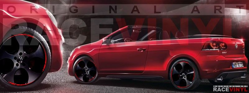 Racevinyl-Volkswagen-Golf-GTI-vinilo-pegatina-adhesivo-Spire-vinyl-sticker-llanta-rueda-rojo